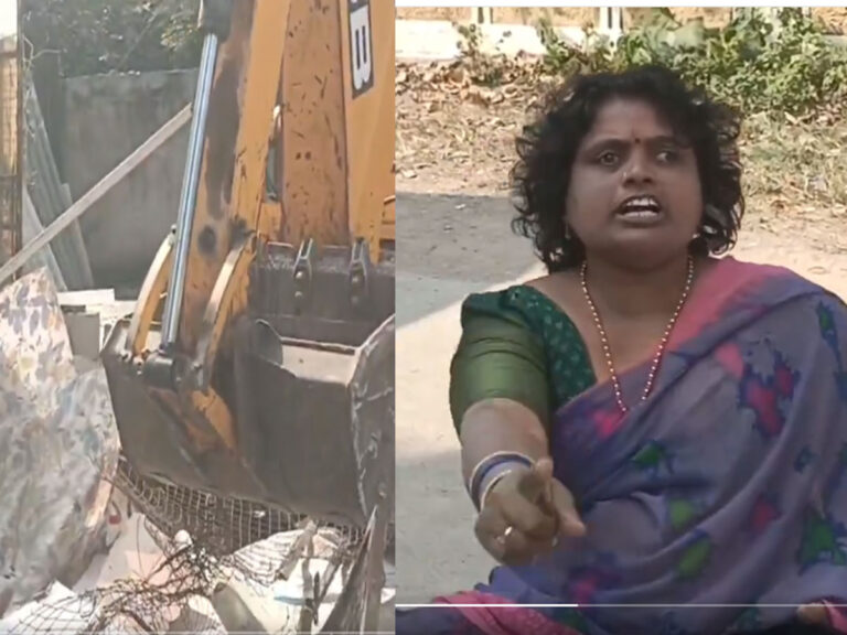 ఉప్పల్‌ లో కూల్చివేతలు… పెట్రోల్ డబ్బా పట్టుకొని మహిళ నిరసన!