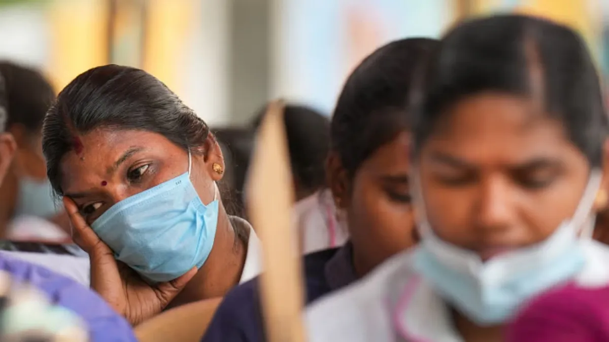It is being reported that a married woman from Maddilapalem, Visakhapatnam, has tested positive