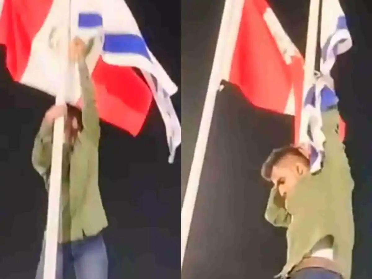 Hyderabad Youth pulls down Israeli flag hoisted for Miss World pageant, live streams event