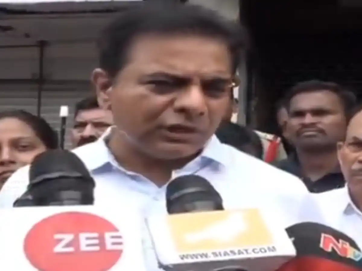 KTR visited the site of the fire accident near Gulzar House in Old City and consoled the injured