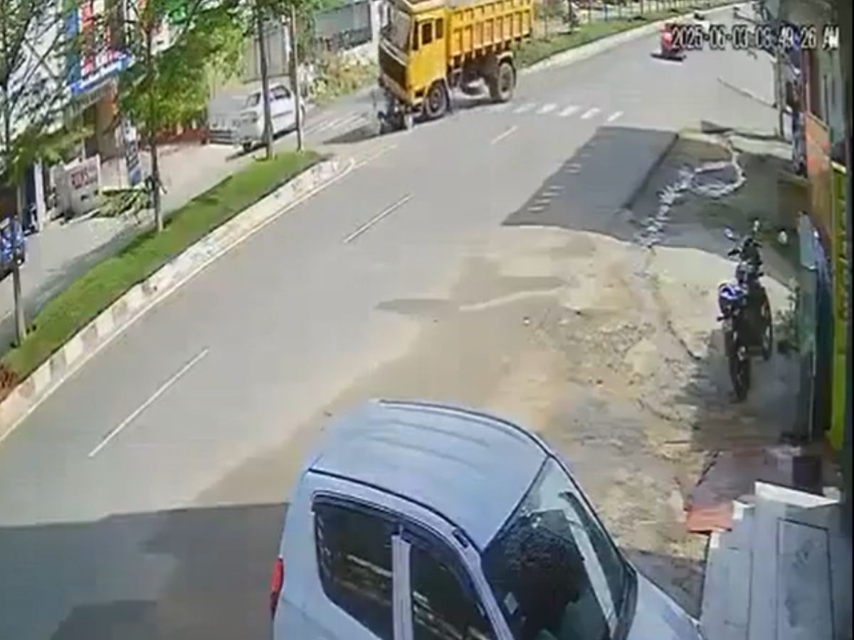A speeding lorry hit a two-wheeler near Vadaigudem in Bhuvanagiri mandal of Yadadri Bhuvanagiri district.