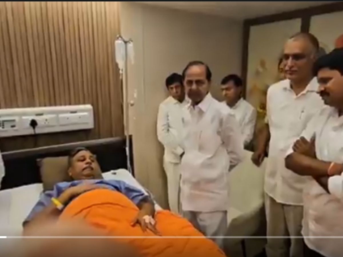 BRS chief KCR visits MLA Palla Rajeshwar Reddy, who is undergoing treatment at Yashoda Hospital