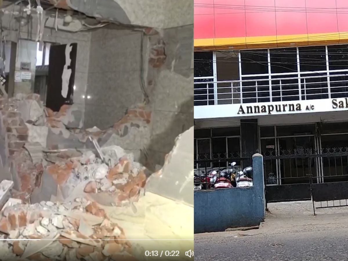 Unknown persons attack Annapurna Theater in Vijayawada