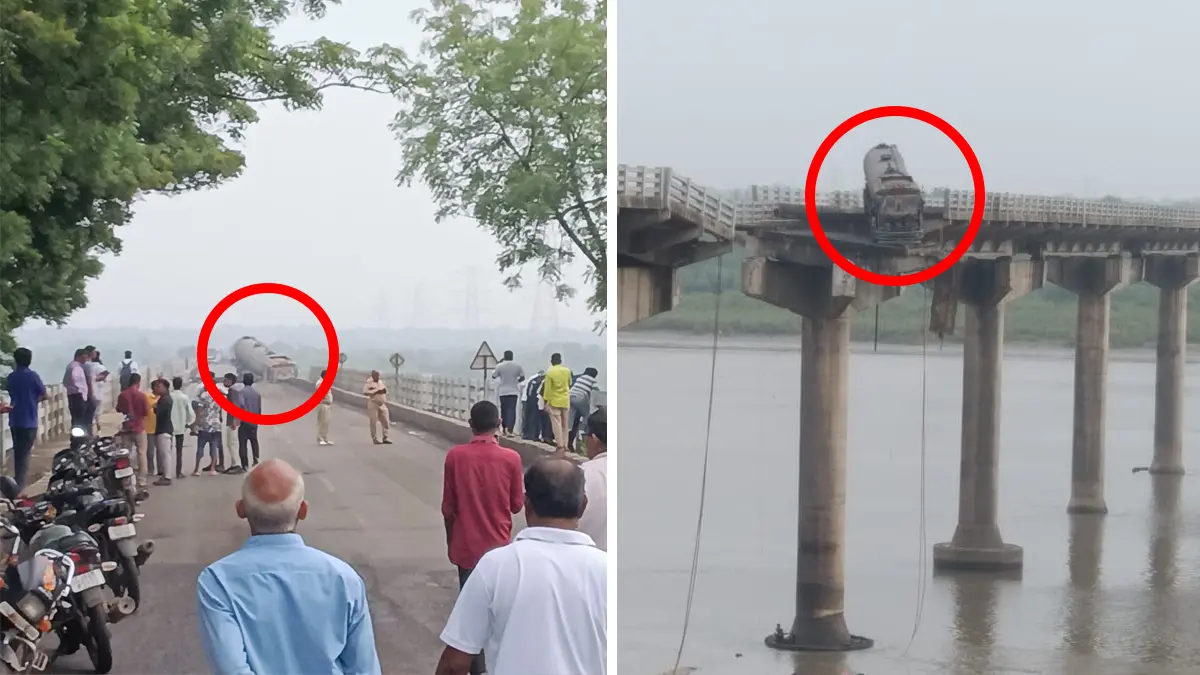 Bridge collapses in Gujarat, vehicles fall into river