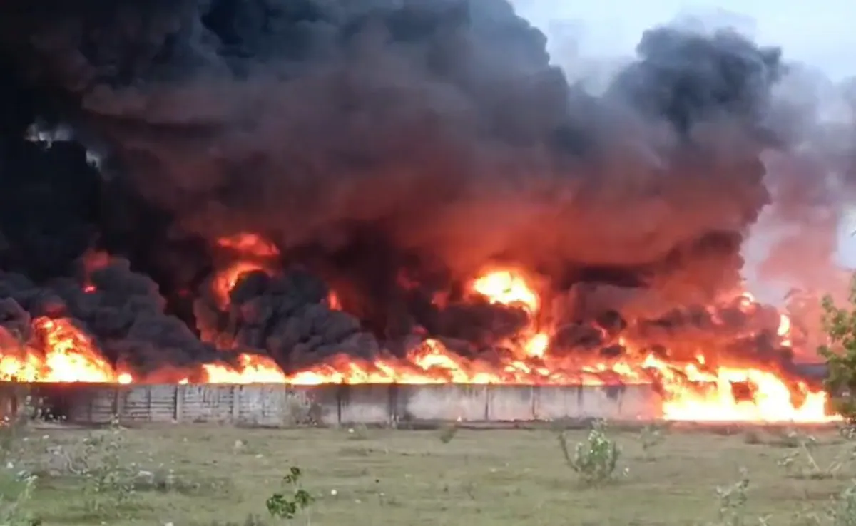 Tamil Nadu Train Massive Fire on Diesel-Laden Goods Train Near Tiruvallur
