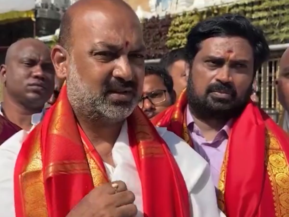 Union Minister Bandi Sanjay visits Tirumala temple
