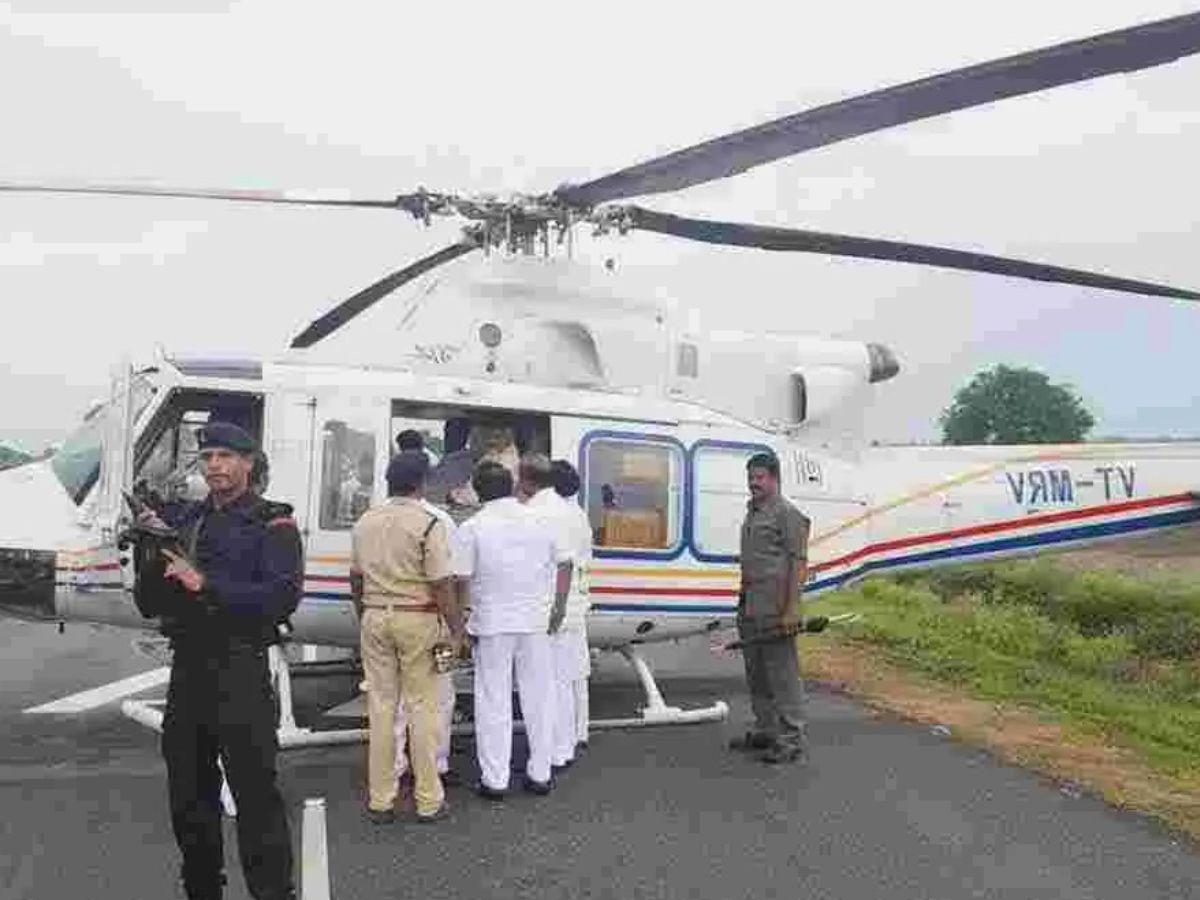The helicopter carrying CM Chandrababu Naidu turned back due to bad weather conditions