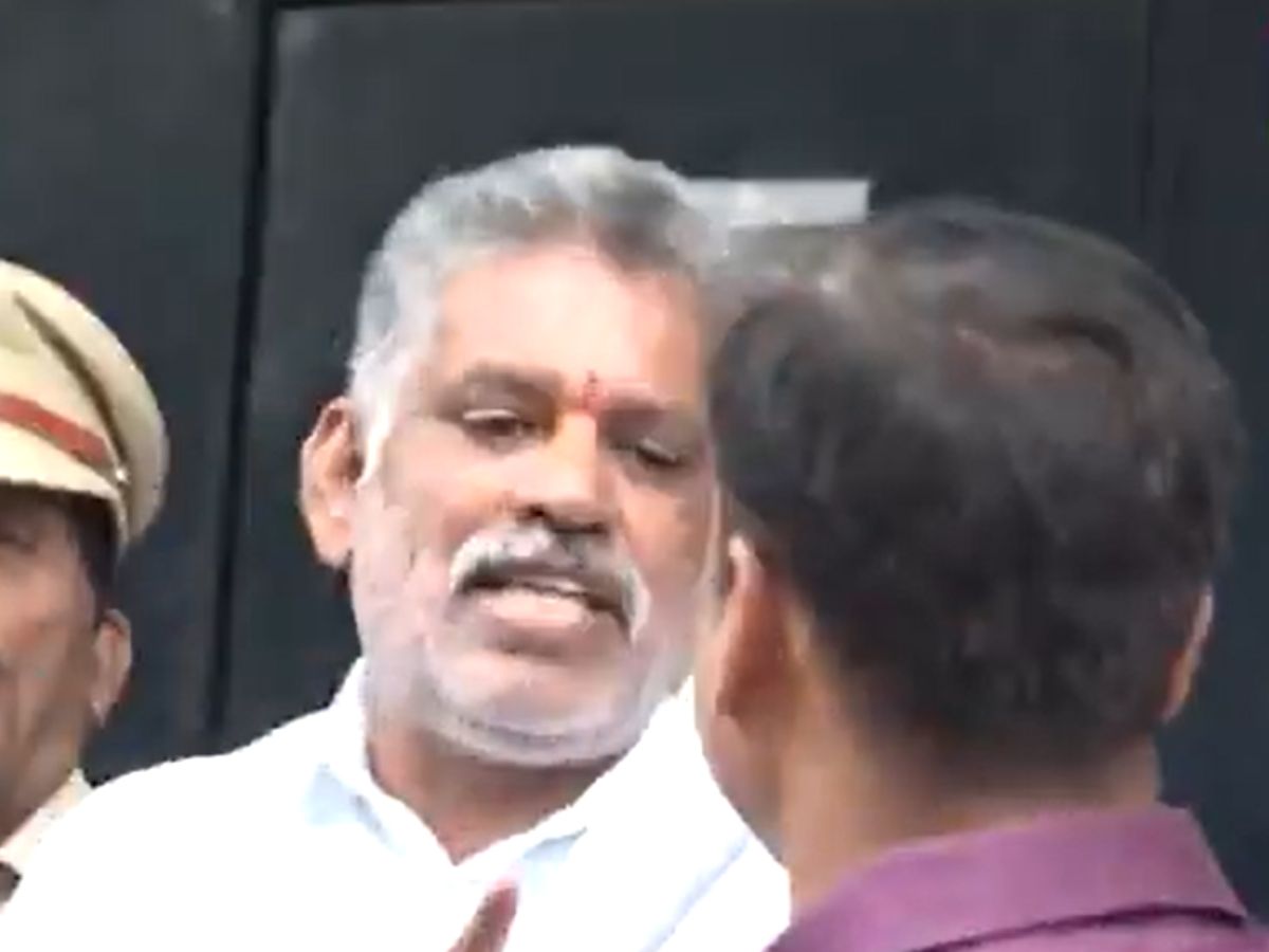 Chevireddy Bhaskar Reddy is bustling outside the jail