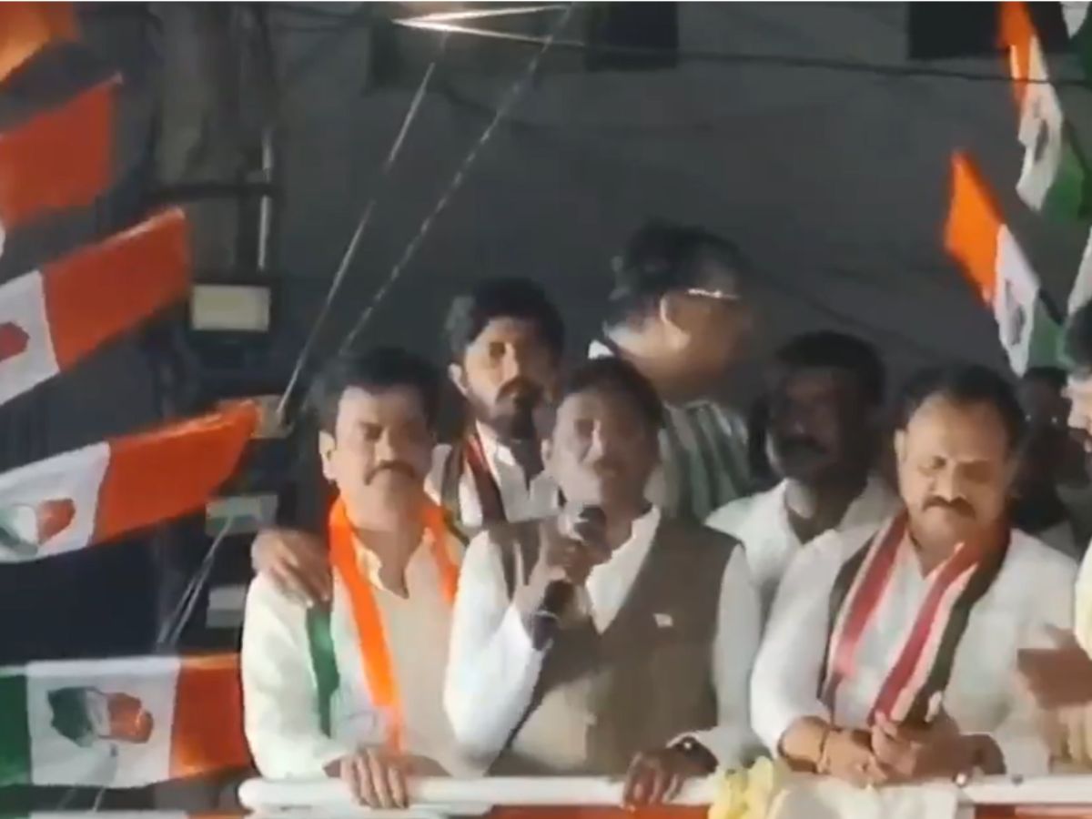 Minister Vivek Venkat Swamy attacked with a corn basket
