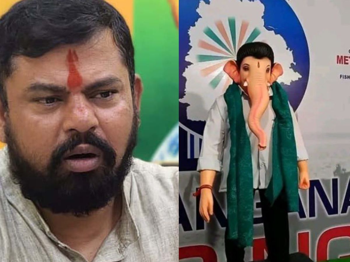 Raja Singh files complaint against Vinayaka in Revanth Reddy's getup