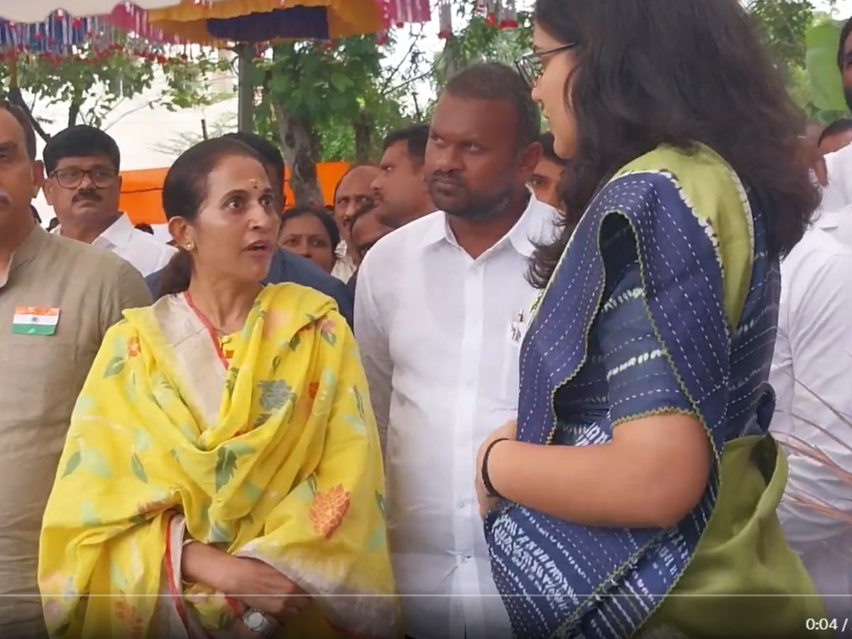 Madhavi Reddy leaves after being told not to put a chair next to the minister