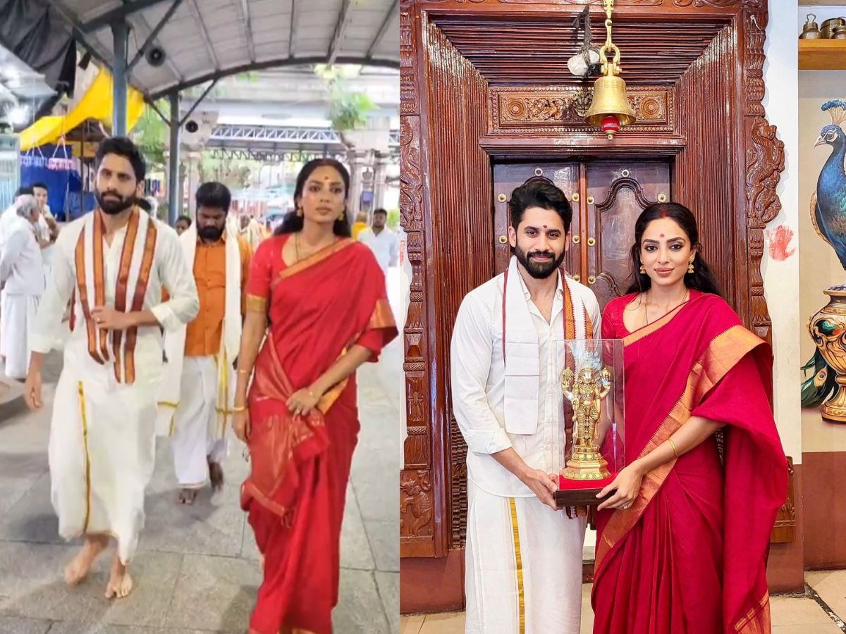 Naga Chaitanya and Shobhita Dhulipala couple visit Tirumala Lord Shiva