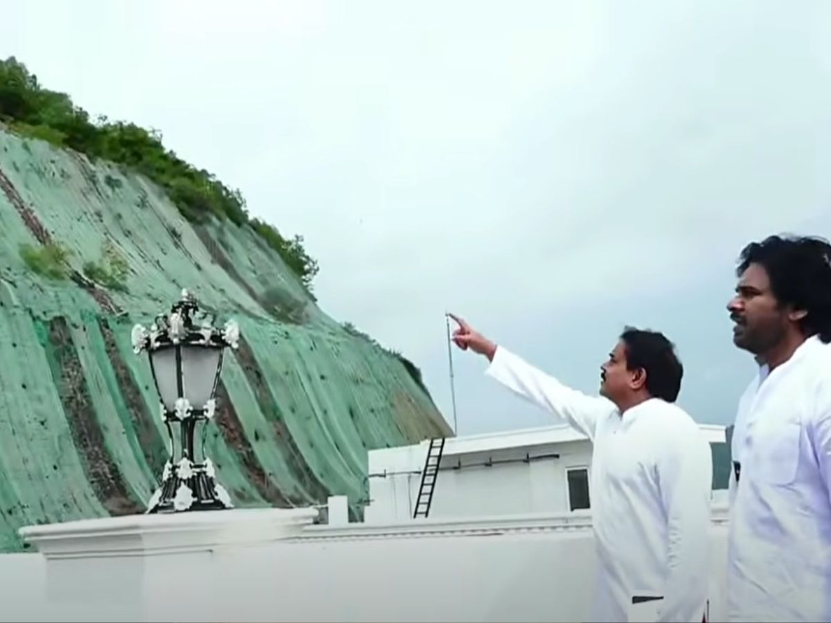 Pawan Kalyan inspects buildings constructed by Jagan in Rushikonda