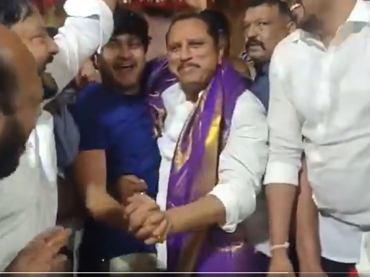 TDP MLA Daggubati Prasad danced with TDP leaders on his birthday