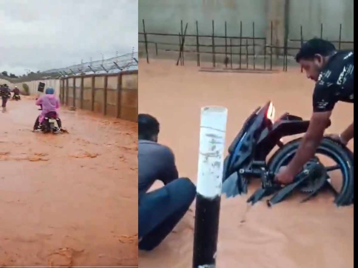 Water entering houses and fields after floodwaters from Bhogapuram Airport in Vizianagaram district were released