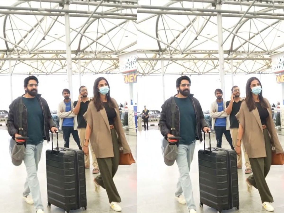 Meenakshi Chaudhary-Sushant spotted at the airport