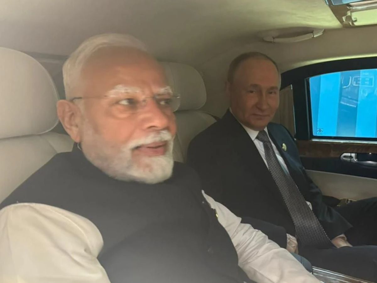 PM Modi and Putin travel together in same car for bilateral meeting in Tianjin