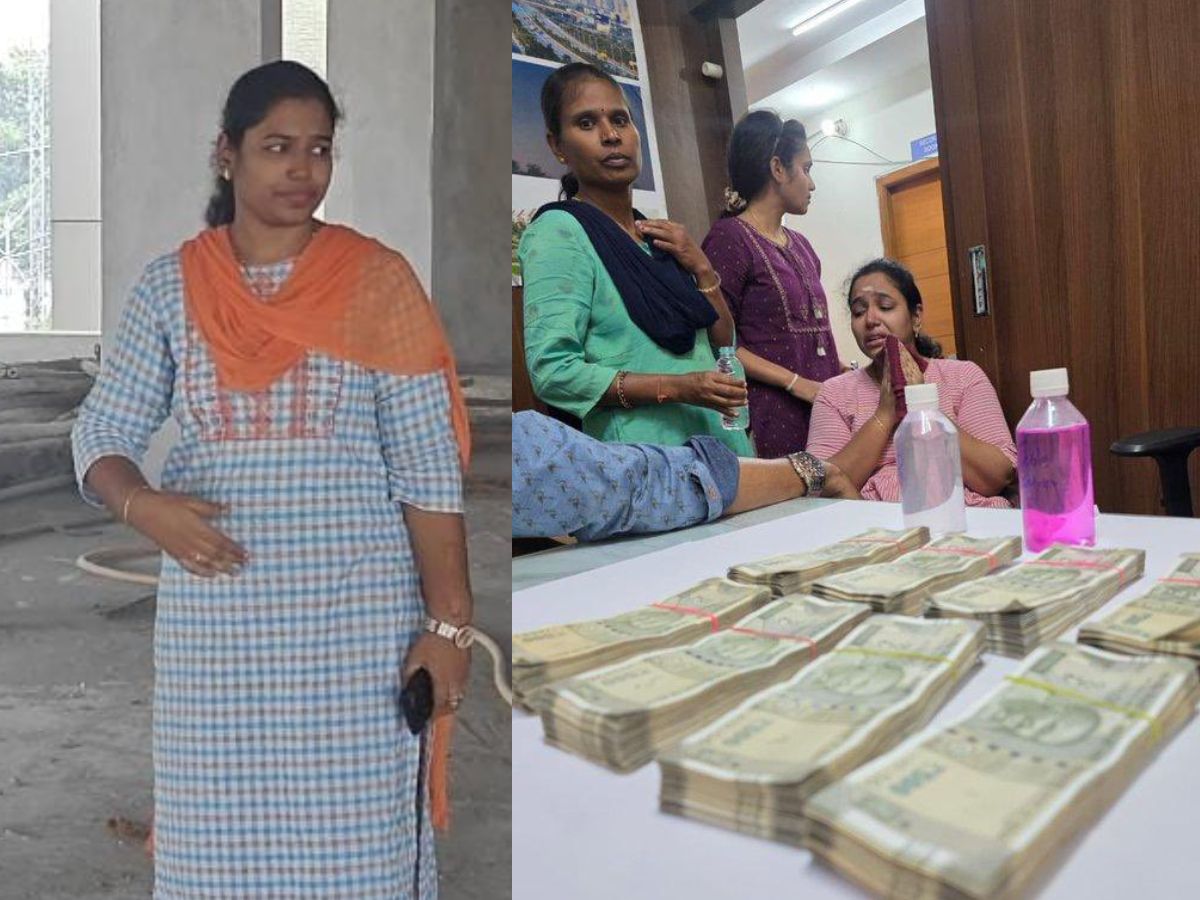 Mani Harika, who works as a town planning officer in Narsingi, was caught red-handed while taking a bribe of Rs. 4 lakhs