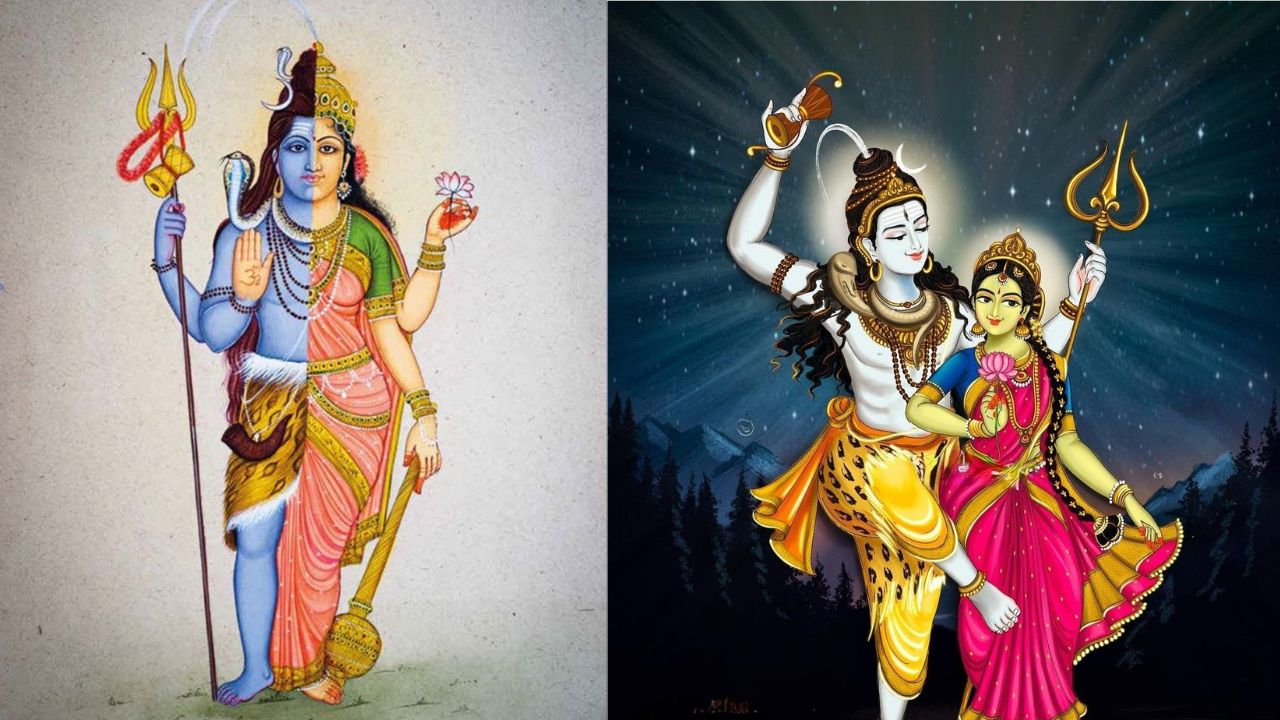 Ardhanarishvara Leela – The Divine Form Symbolizing the Union of Shiva and Parvati