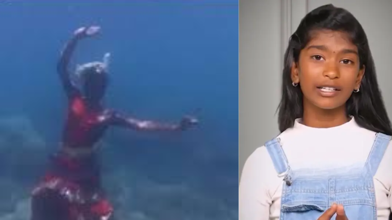 11-Year-Old Girl Performs Bharatanatyam 20 Feet Underwater – A Stunning Feat